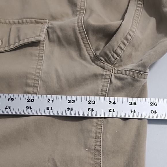 GAP Tan Cotton Canvas Utility Jacket Classic Collar Zip Front - Picture 6 of 16
